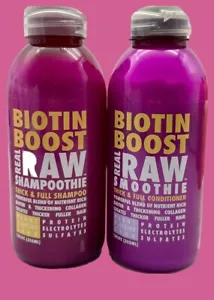 Biotin Boost Real Raw Smoothie Thick & Full Shampoo & Conditioner 12 oz Each - Picture 1 of 2
