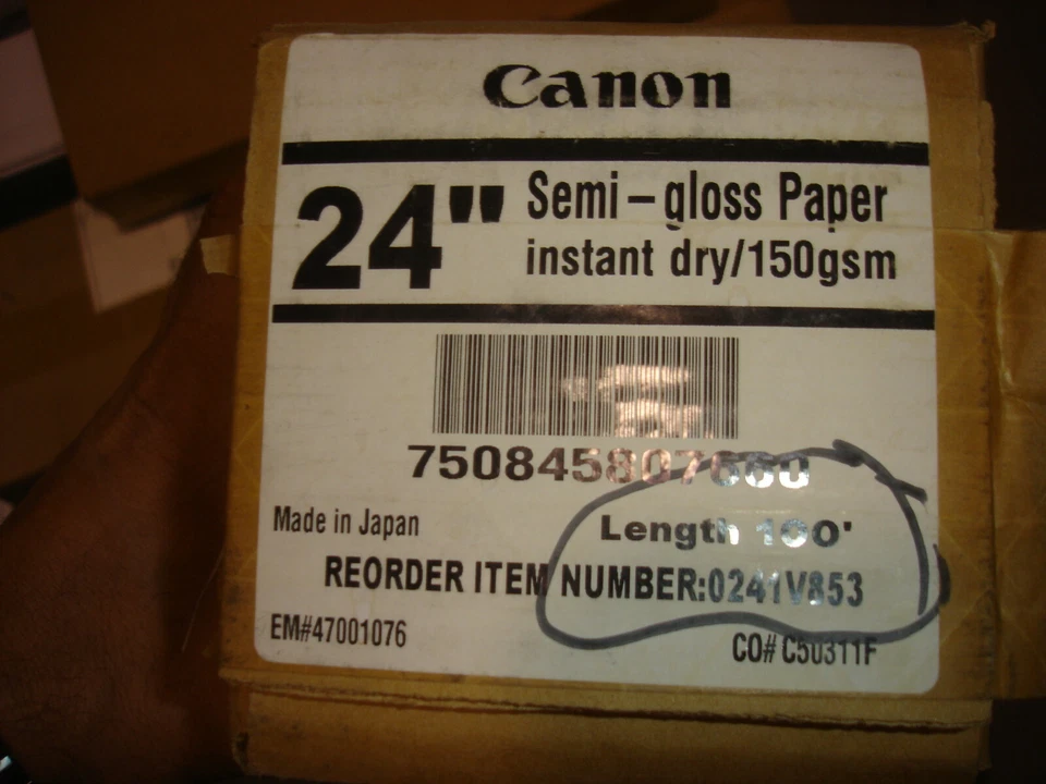 Genuine Canon 24" Semi-gloss Paper Instant Dry 150gsm 0241V853