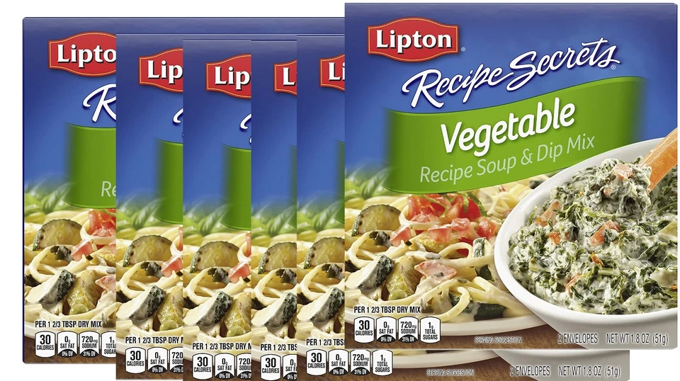 Mezcla de sopa y salsa Lipton Recipe Secrets, verduras 1,8 oz, paquete de 6 Foto 1 de 4