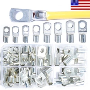 60PCS Car Copper Lug Ring Terminals Cable Electrical Wire Crimp Connectors Kit - Picture 1 of 9