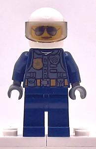 LEGO Minifigure Figure Police City Pilot Jacket Dark Bluish Gray Vest	cty1001