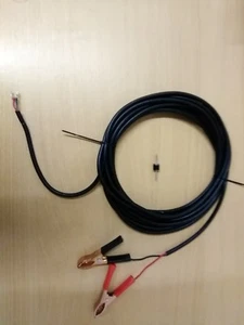 2.5 metre length of cable 1.0mm 10 amp + crocodile clips ideal for solar panel - Picture 1 of 2