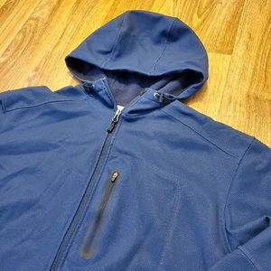 Vintage Nike ACG Jacket Men 2XL Blue Grid Hooded Softshell Full Zip Y2K - Picture 1 of 8