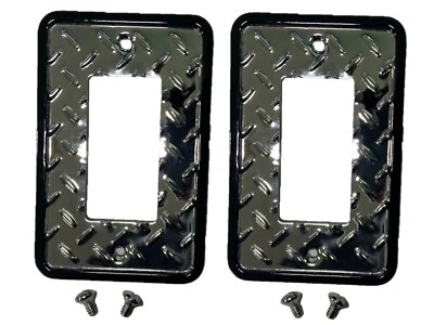 CAPA DE PAREDE (vários QTYS) PLACA DE DIAMANTE INTERRUPTOR ÚNICO cromado polido preto - Imagem 1 de 3