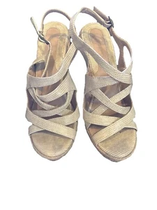 👠😎💛Alpargata Colin Stuart Sandalias Tacón Cuña Tirantes Talla 5.5 Beige - Imagen 1 de 5