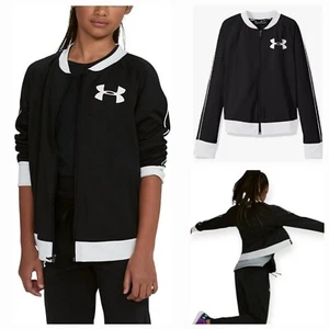 UNDER ARMOUR ColdGear Girls Full Zip Logo Track Jacket Black Size XL (16-18) NEW - Picture 1 of 12
