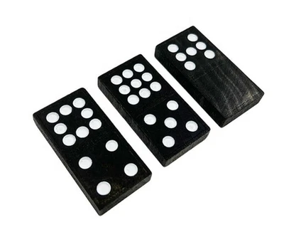 Conjunto duplo de 9 dominós de madeira para diversão e entretenimento - Imagem 1 de 4