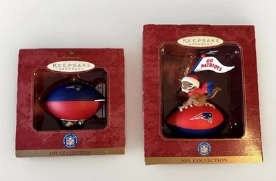 HALLMARK PATRIOTAS DE NUEVA INGLATERRA 1996 Y 1999 NFL ADORNOS DE RECUERDO DE NAVIDAD  Foto 1 de 4
