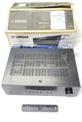 Receptor estéreo Yamaha R-S202BL con Bluetooth (usado) daños caja de fábrica Foto 1 de 4