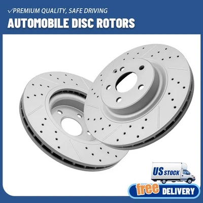 Front Drilled Brake Rotors for Mercedes-Benz CLS550 E550 GLK250 GLK300 GLK350 - Image 1 of 4