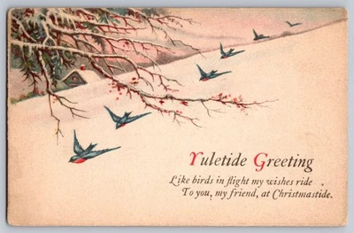 Lote de 8 postales antiguas de Navidad - Navidad y saludos abundantes - 1900 ~ #7 Foto 1 de 4