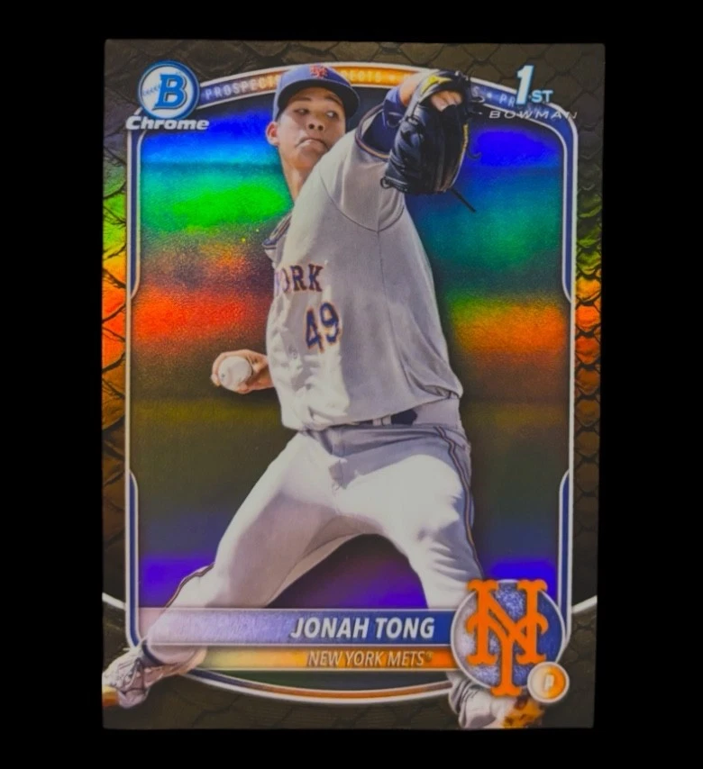 JONAH TONG ULTRA RARE SNAKESKIN REFRACTOR BROWN Holo Non Auto Chrome - METS - Image 1 of 1