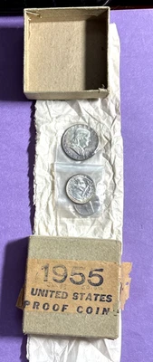 1955 US Boxed Proof Set SILVER COINS with OGP - Image 1 of 4