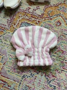 Vintage Cosmetic Company Pink And White Striped Hair Towel Hair Dryer - Picture 1 of 3