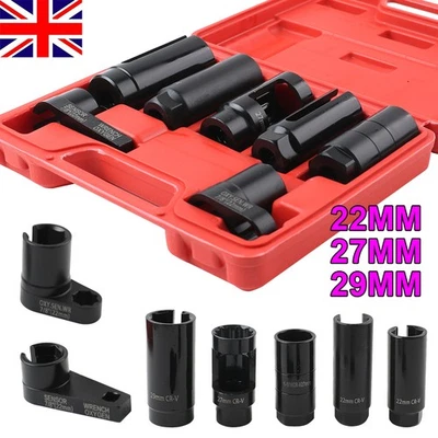 7Pcs Oxygen Lambda Sensor Socket Removal Set 22MM/27MM/29MM For Garage Tool Kit - Image 1 of 4