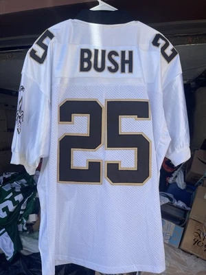 100% аутентичная вышитая футболка Реджи Буша из New Orleans Saints Reebok размер 54 - Изображение 1 из 4