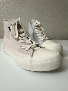 Zara High-Top Sneakers Pastel Colorblock- Size 37 EU/ 7.5 US- Canvas Zip Detail - Picture 1 of 11