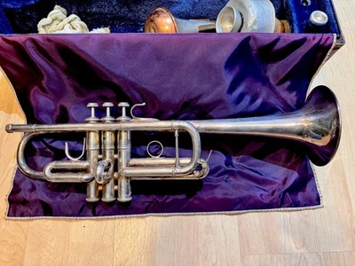 Bach Stradivarius Model 229L C Trumpet – Elkhart, Large Bore, Silver, 1970 - Image 1 of 4
