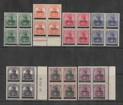 SAAR from the 1st issue 7 MNH stamps in blocks of 4 v622 - Image 1 of 2