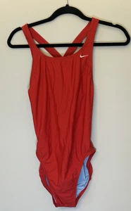 Nike Women's Red One Piece Athletic Tank Swimsuit Size 10 - Picture 1 of 4