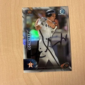 LUIS GONZALEZ PERSÖNLICH AUF KARTE AUTOGRAMM, AUTO. Bowman Chrome RC Flashback. - Bild 1 von 2