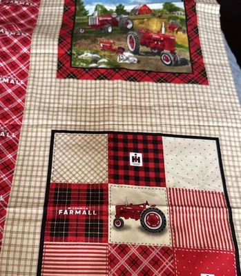 Fabric Sykel International Harvester Red Farmall Plaid Panel (8 Blocks) 2- Yards - Image 1 of 4