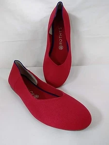 NWOB- ROTHY'S Red Birdseye Ballet Flat Women's Size W9.5 - Picture 1 of 4
