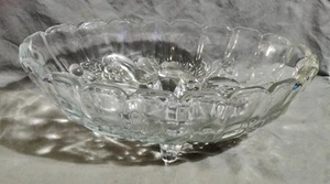 Vtg Indiana Glass Clear Orchard Fruit Harvest Footed Oval Center Bowl in EUC - Picture 1 of 5
