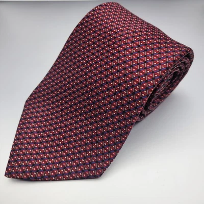 Corbata Gianfranco Ruffini Italia 100% Seda Geométrica Roja Azul Hecha en EE. UU. Foto 1 de 4