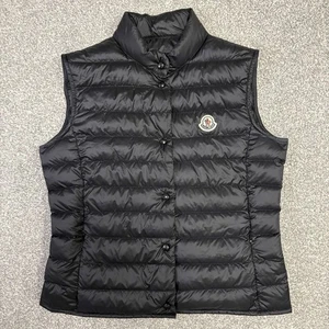 Damen Moncler Liane Weste Schwarz Größe 3 UK8/10 100% Original - Bild 1 von 13