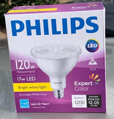Philips 120W Replacement Dimmable PAR38 LED Bright White Flood Light - Image 1 of 4