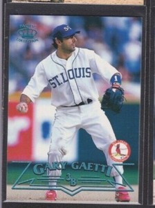 1998 PACIFIC CROWN COLL PLATINUM BLUE PARALLEL #411 GARY GAETTI CARDINALS SP /67