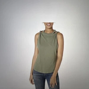 Free People The Twist Distressed Sage Green Tank Top Size Medium** - Picture 1 of 8