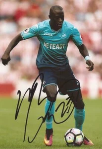 SWANSEA* MODOU BARROW SIGNED 6x4 ACTION PHOTO+COA - Picture 1 of 1