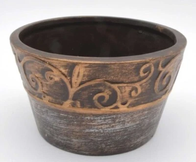 Rustikale Schale Übertopf Antiklook bronzefarben gewischt ca. 12x7 cm (DxH) - Bild 1 von 2