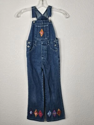 Mono vaquero vintage descolorido Glory niñas talla 6 patchwork bootcut Foto 1 de 4