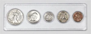 1944-P&D 1C, 5C, 10C, 25C, & 50C 5 Coin U.S. Year Set in Whitman Plastic Holder - Picture 1 of 2