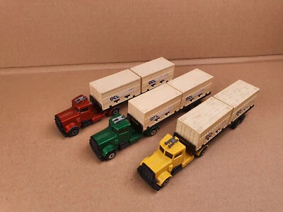 3x Konvolut Matchbox Lesney Long Haul Peterbilt Container Truck gelb grün bronze - Bild 1 von 4