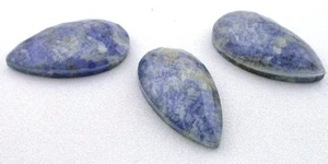 ONE 30mm x 16mm Custom Cut Checkerboard Pear Doublet Quartz Lapis Cabochon  - Picture 1 of 2