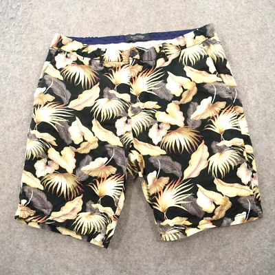 Pantalones Cortos Scotch & Soda Para Hombre 33 Negro Beige Floral Frente Plano Chinos 10" Foto 1 de 4