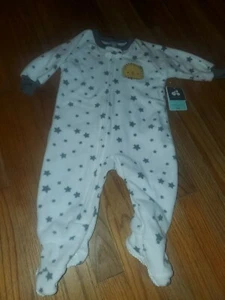 New~ JUST BORN - Long-Sleeve Sleeper Pajamas w/ Feet Boy * Grey Stars 18 months - Picture 1 of 4