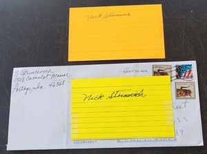 (3) Nick Strincevich Autographed Index Cards 1940's Bees All-Star Pitcher D.11