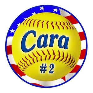 12 calcomanías adhesivas UV para equipos de softbol al aire libre 4" redondas personalizar texto añadir logotipo - Imagen 1 de 35