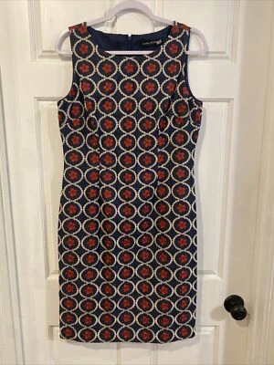 Ivanka Trump Patriotic Dress Sz. 10 Womens Embroidered Sleeveless Red White Blue - Image 1 of 4