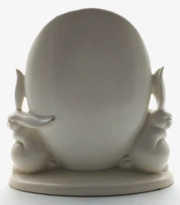 Royal Haeger 1946 Art Deco 75th Anniversary White Double Rabbit Egg Vase 7" - Picture 1 of 12