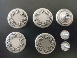 20 botones vaqueros botón vaquero botón de metal pantalón botón 17 mm inoxidable plata antigua adjunta - Imagen 1 de 2