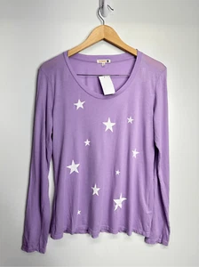 Sundry Shirt Womens Purple Lavender Long Sleeve Star Print Size Large NWT - Picture 1 of 6