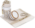 Muslim Prayer Rug and Prayer Beads with Elegant Design Cylinder Gift Box | Janam