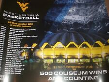 WVU 500 Coliseum Wins Basketball Poster 16 x 20 West Virginia 1st Win Big East