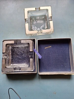 COPPIA CENERIERA POSACENERE CRISTALLO E ARGENTO 800 - Immagine 1 di 4